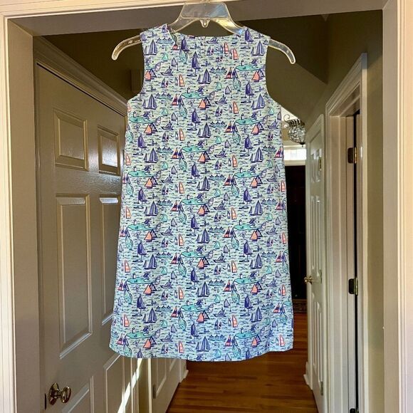 NWOT Girl's Vineyard Vines Sailboat Sailing Print Shift Dress Size 10 - Picture 1 of 3